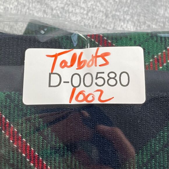 Talbots Skirt 12WP Navy Green Red Plaid Wool Blend Pencil Lined Stretch Waist - Picture 13 of 13